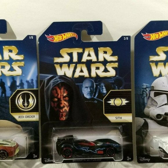 Hot Wheels STAR WARS (DISNEY) - Complete Set of 8 - Out of Production - Unopened - Picture 4 of 7
